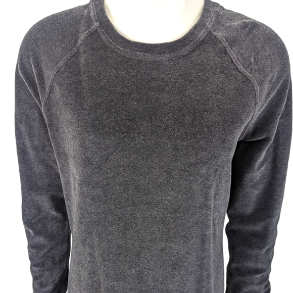 Athleta Cross Cross Velour Sweater Dress Womens Medium Grey Long Sleeve Pullover - Picture 3 of 12